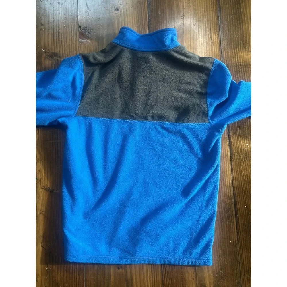 The North Face Boys Blue Grey Quarter Zip Fleece Pullover Jacket Size L‎ 14/16